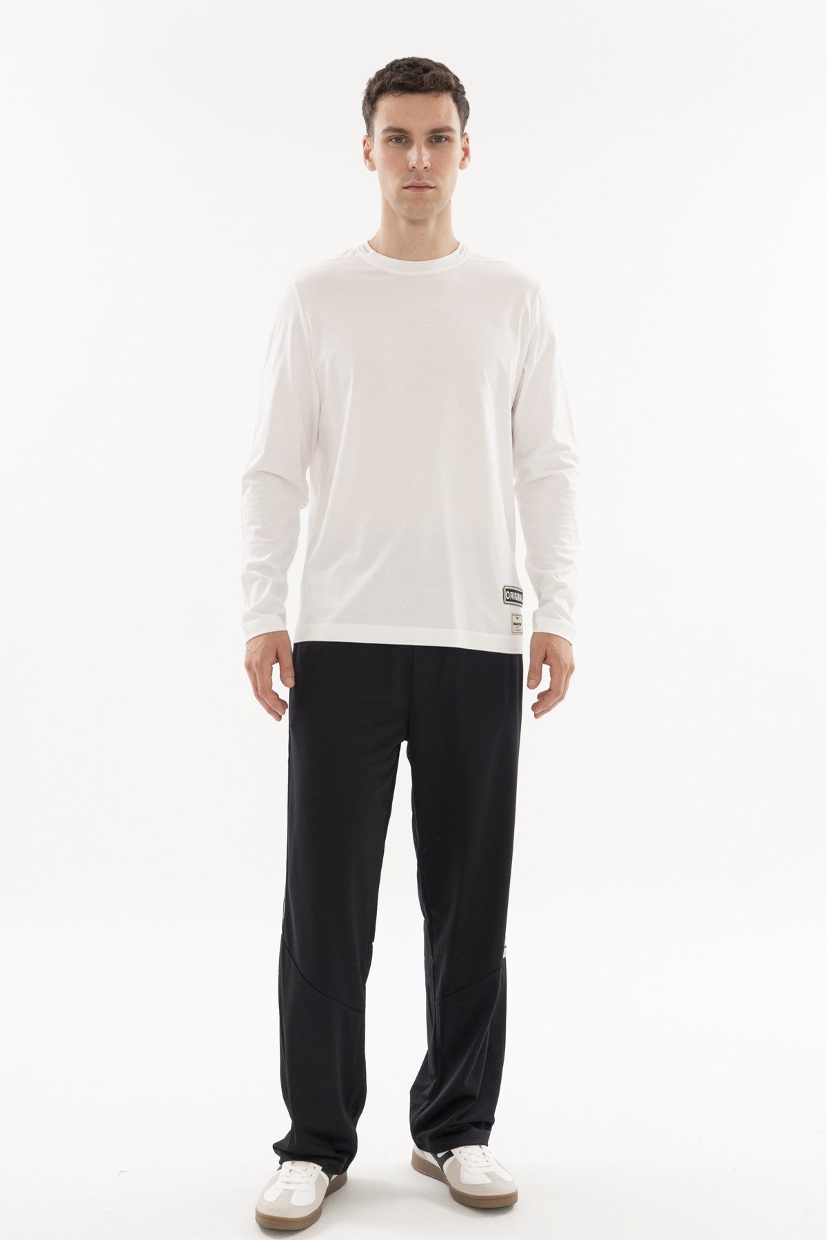 Comfort Erkek Bisiklet Yaka Beyaz Sweatshirt