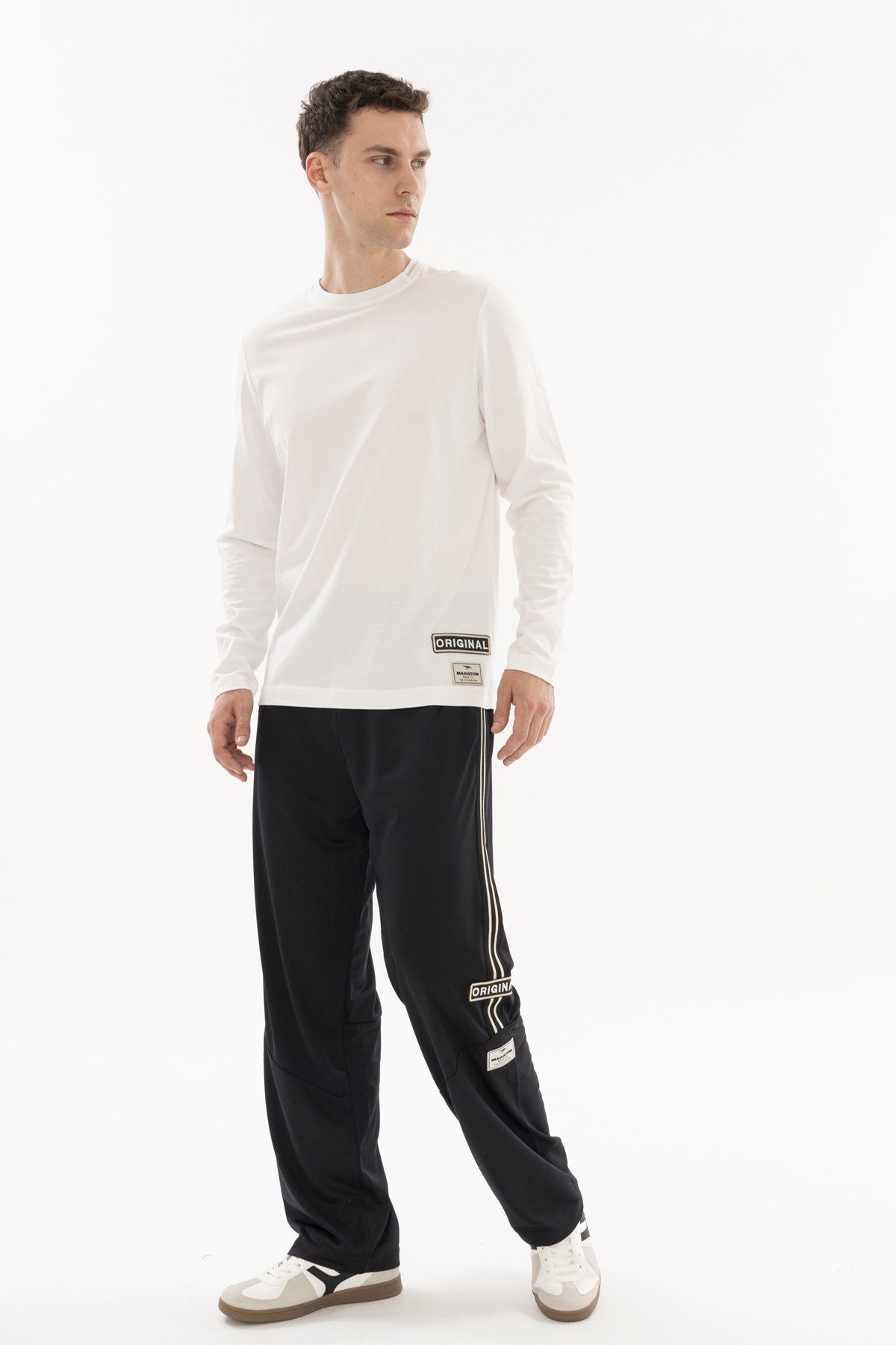 Comfort Erkek Bisiklet Yaka Beyaz Sweatshirt
