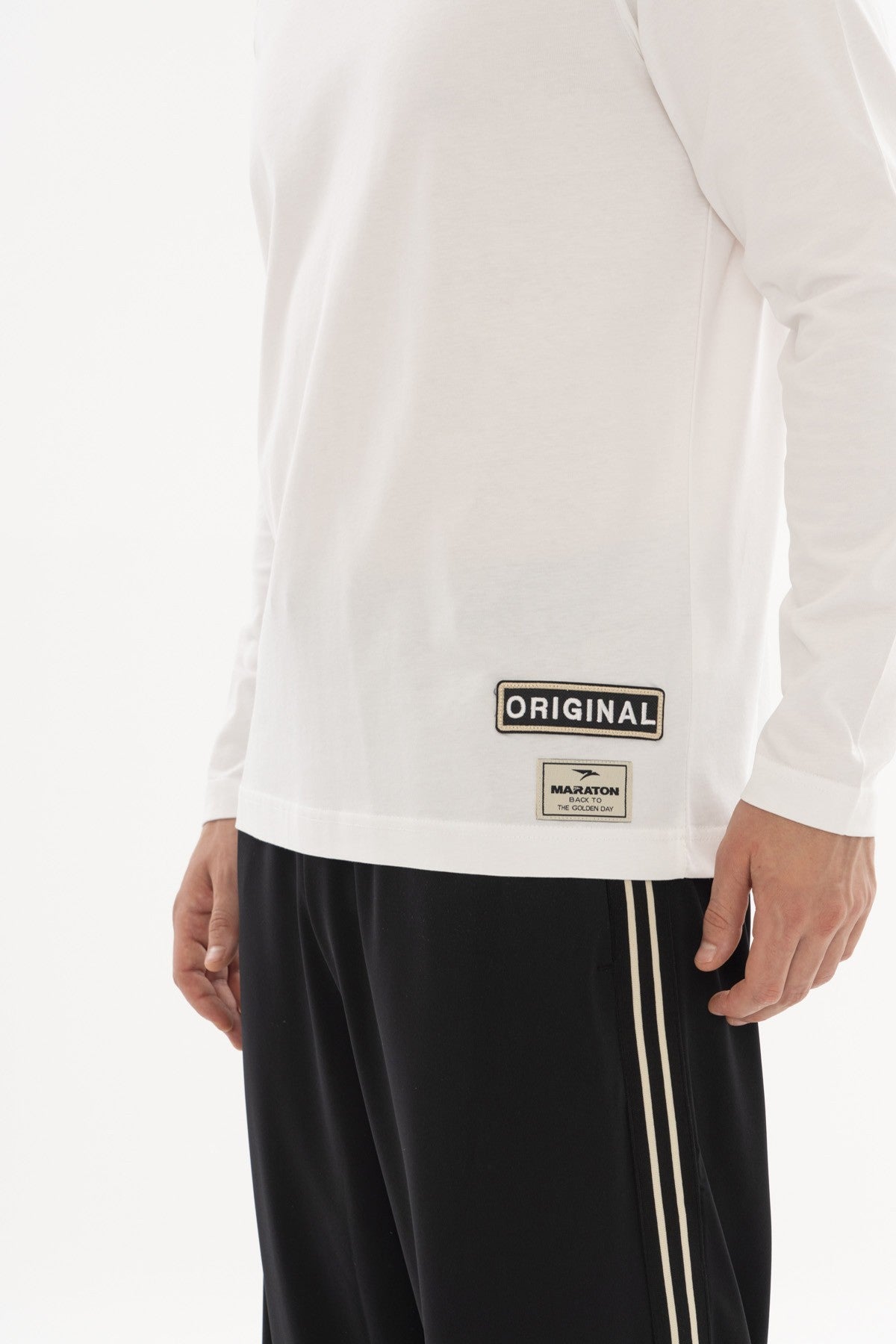 Comfort Erkek Bisiklet Yaka Beyaz Sweatshirt