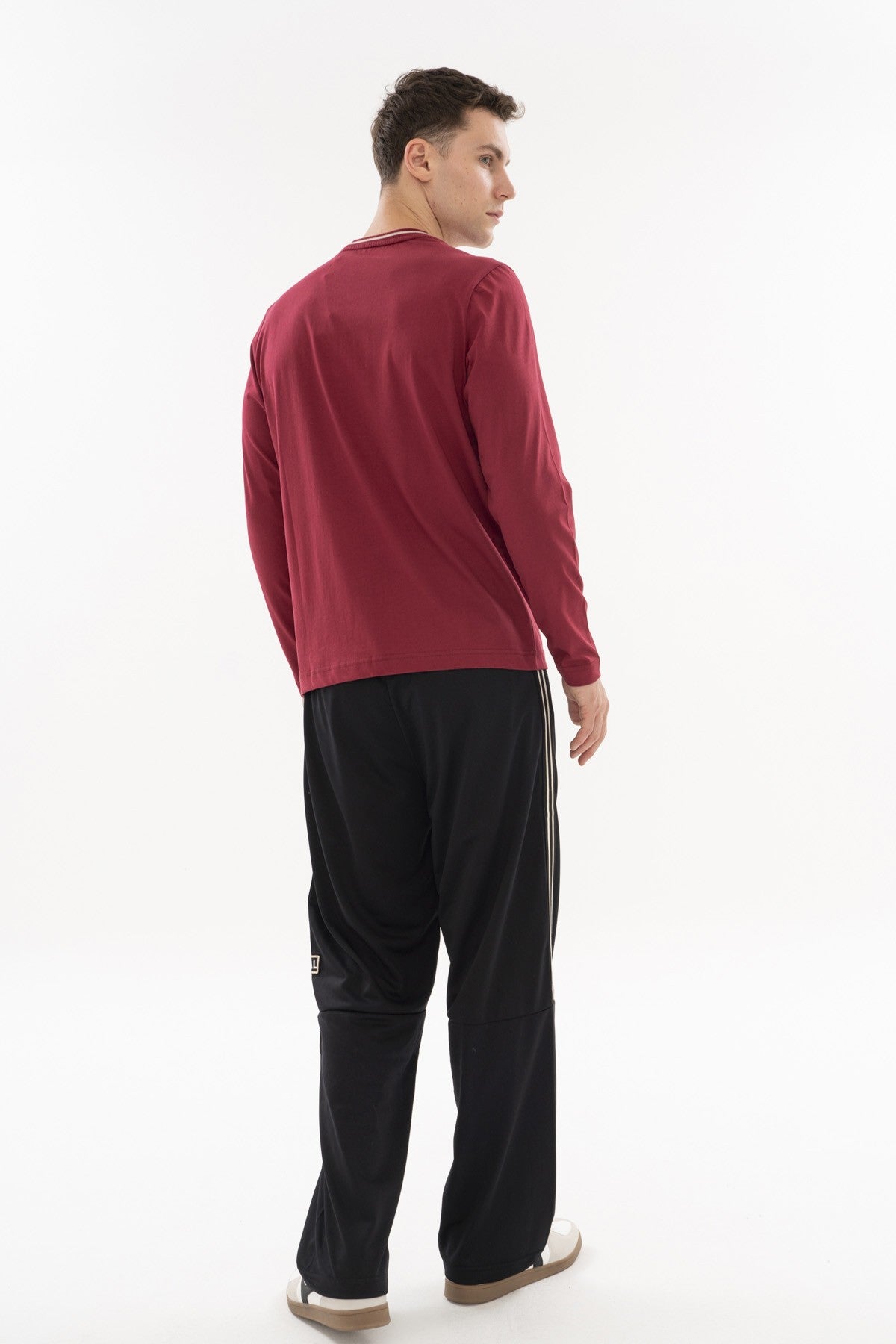 Comfort Erkek Bisiklet Yaka Bordo Sweatshirt