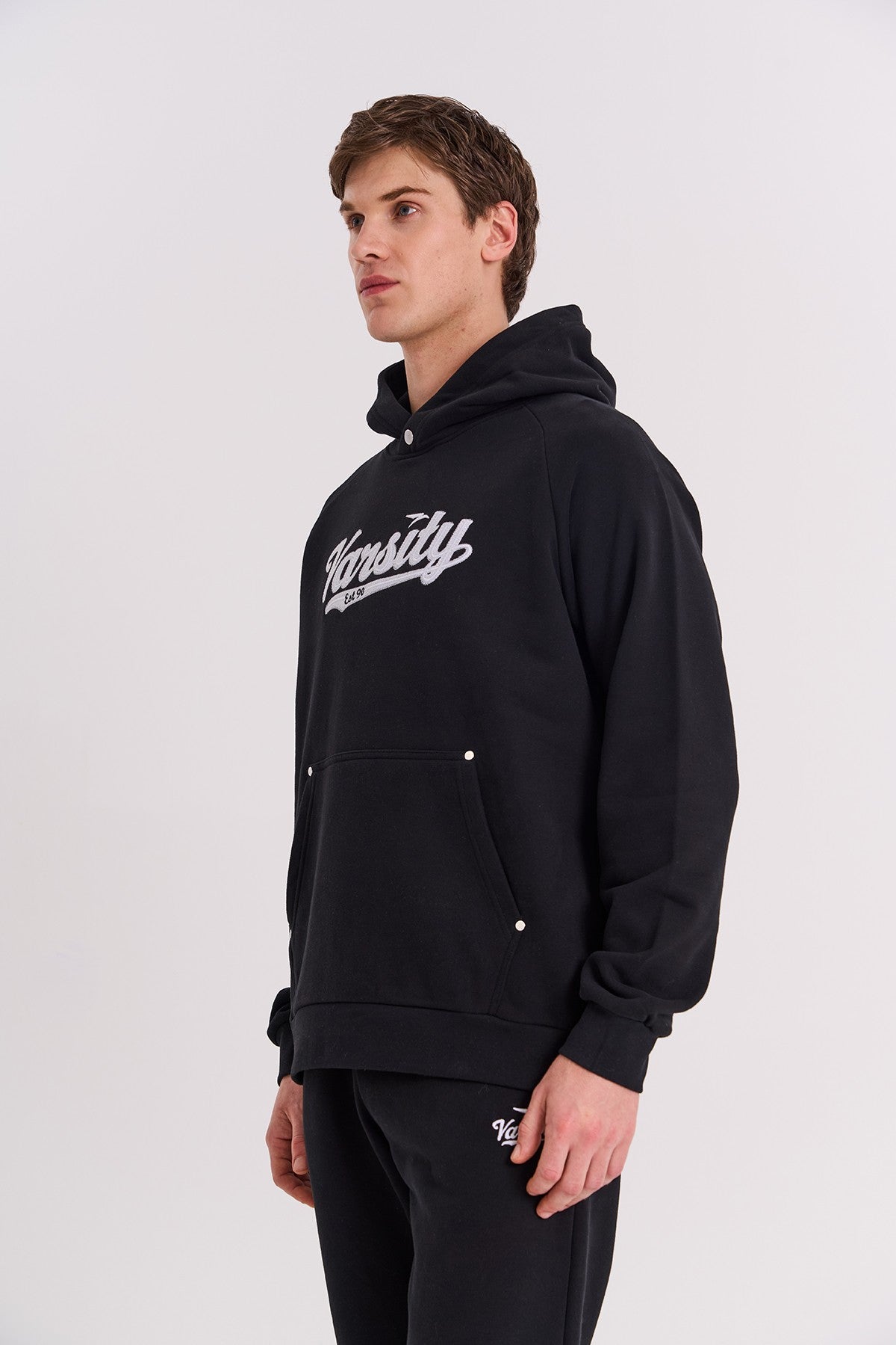 Comfort Erkek Kapüşonlu Siyah Sweatshirt