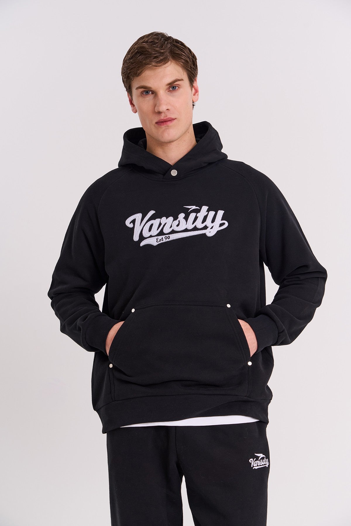 Comfort Erkek Kapüşonlu Siyah Sweatshirt