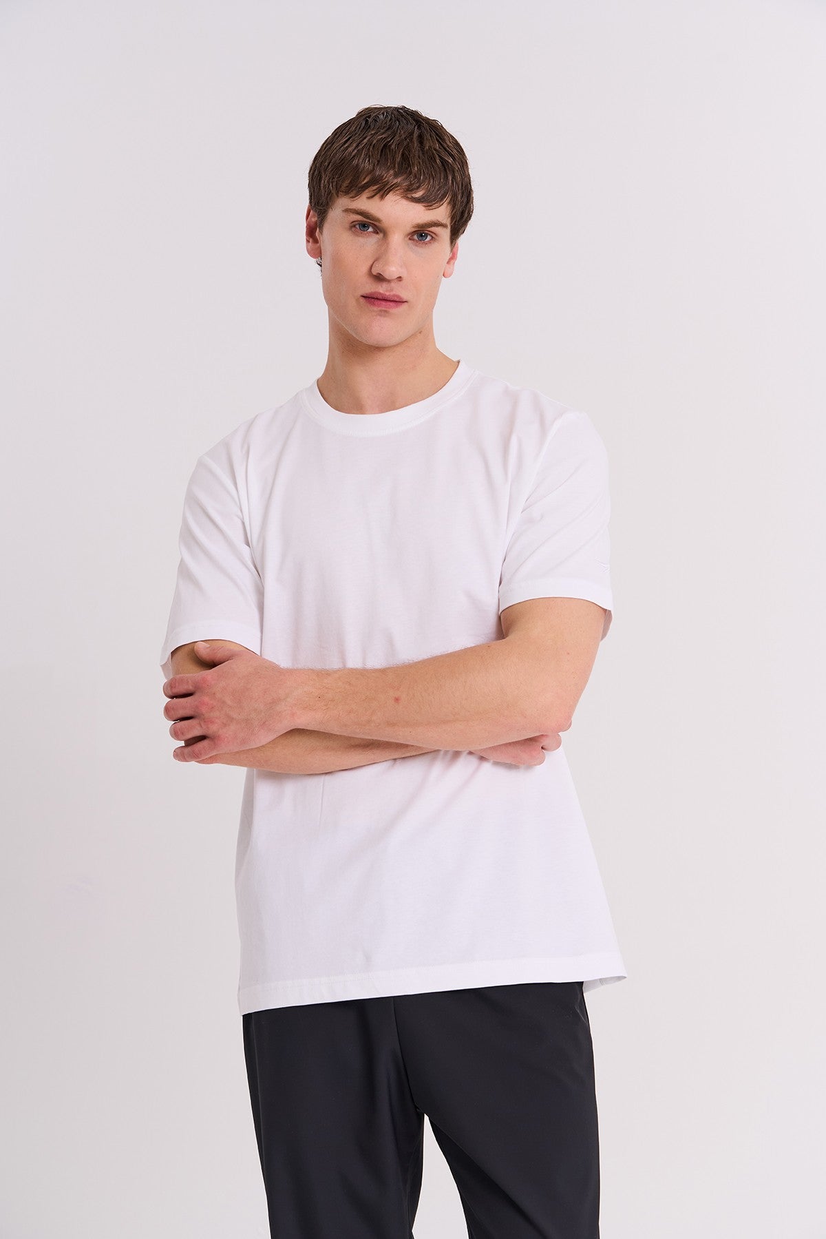 Comfort Erkek Bisiklet Yaka Beyaz T-shirt