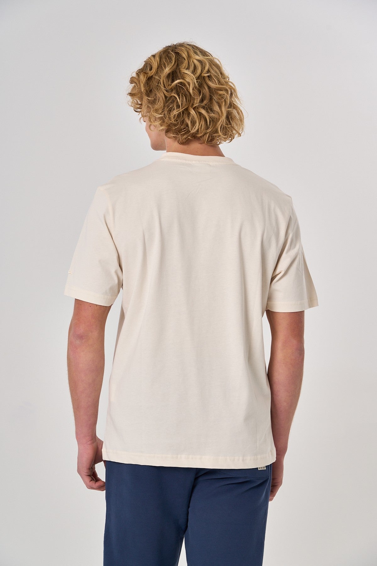 Comfort Erkek Bisiklet Yaka Ekru T-shirt