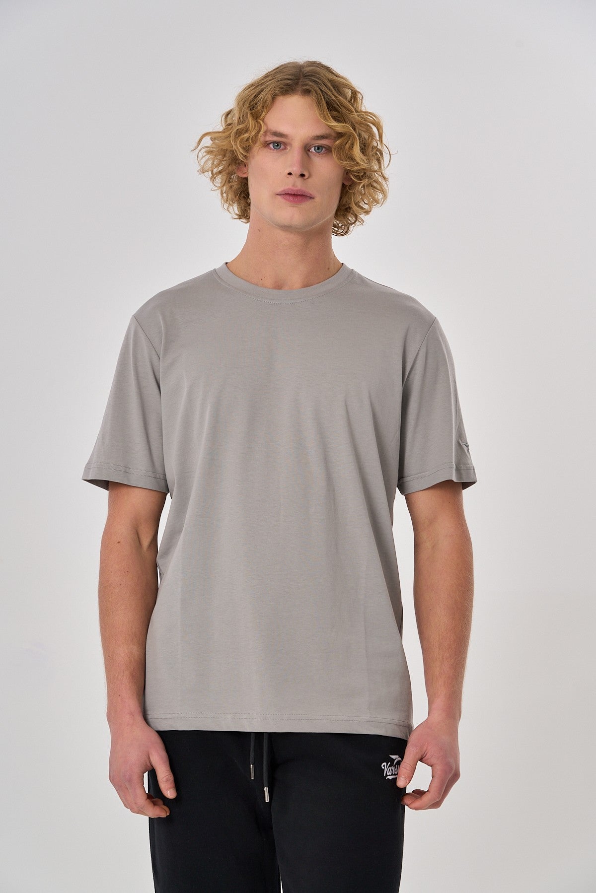 Comfort Erkek Bisiklet Yaka Gri T-shirt