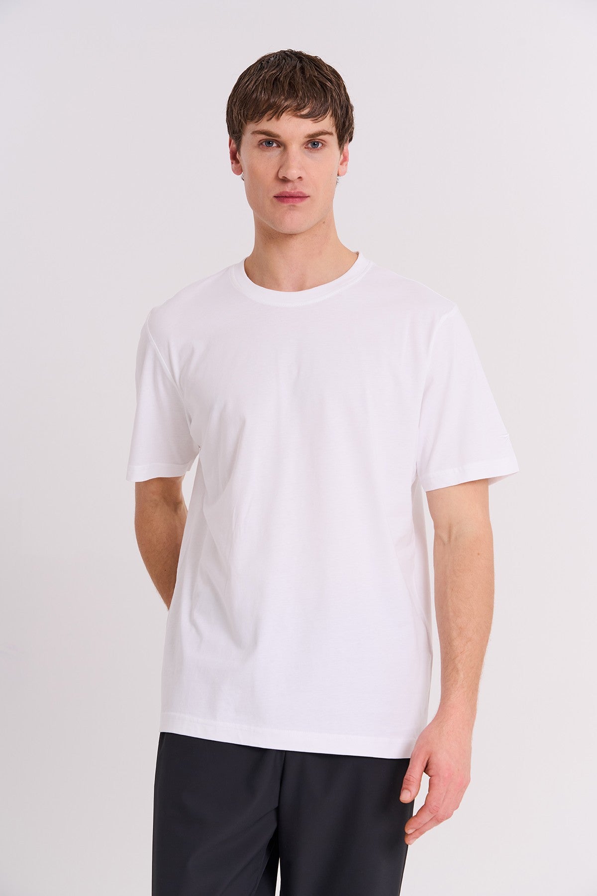 Comfort Erkek Bisiklet Yaka Beyaz T-shirt