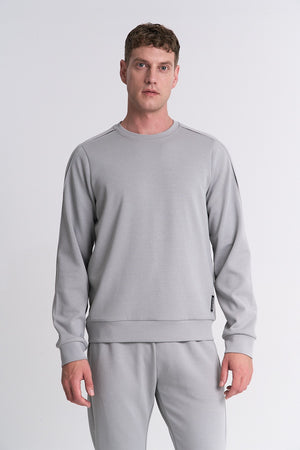 Erkek Bisiklet Yaka Gri Sweatshirt