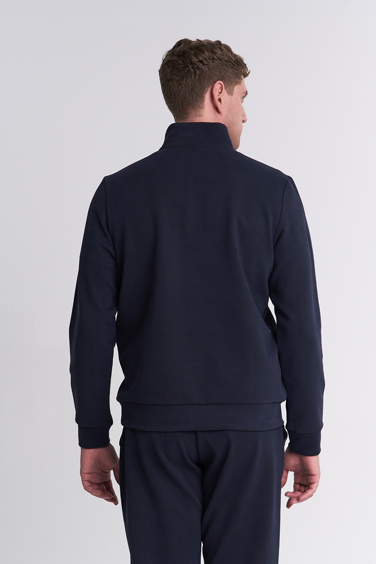 Erkek Dik Yaka Lacivert Sweatshirt