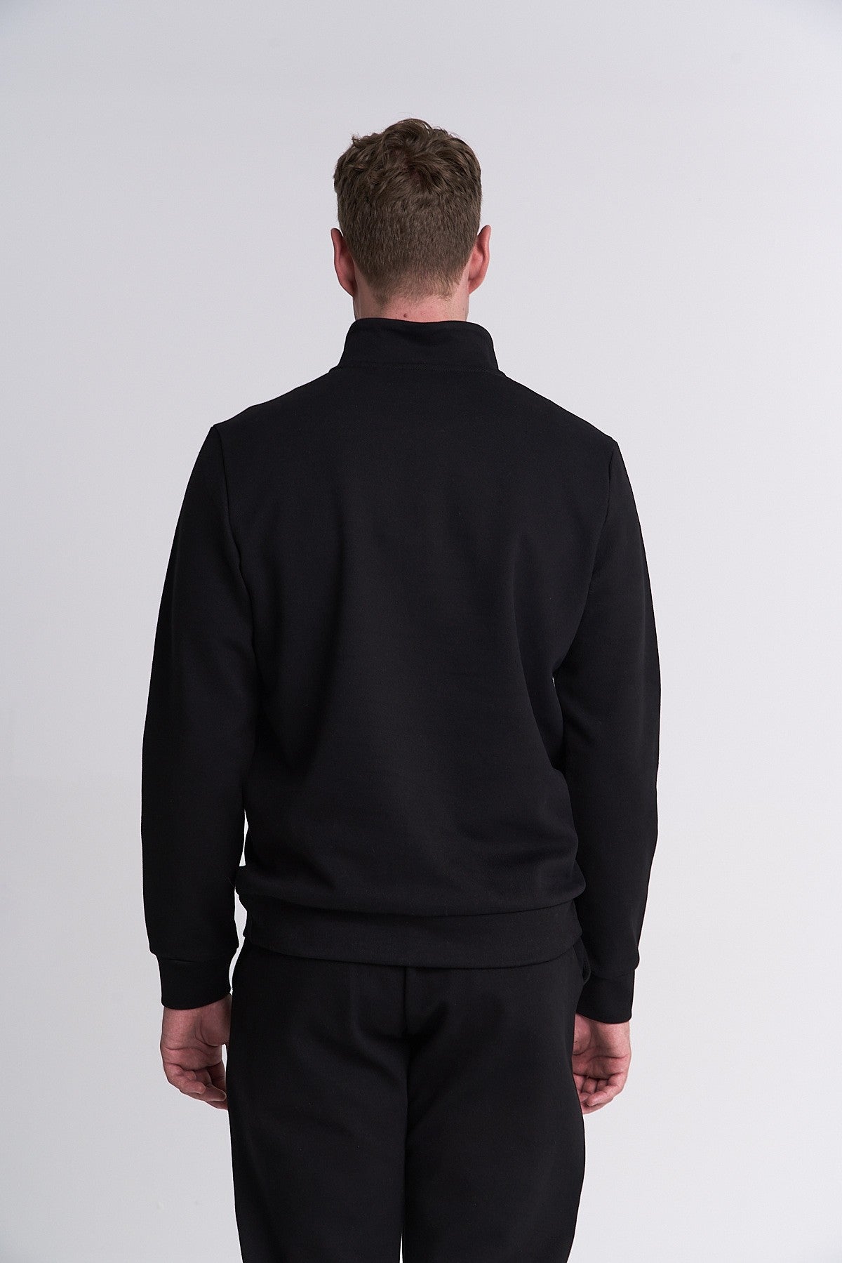 Erkek Dik Yaka Siyah Sweatshirt