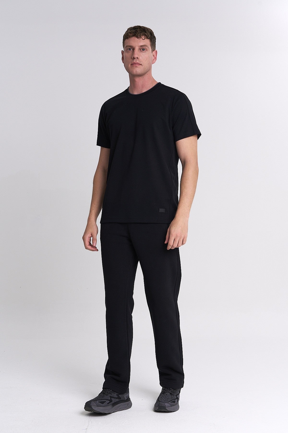 Erkek Bisiklet Yaka Siyah T-shirt