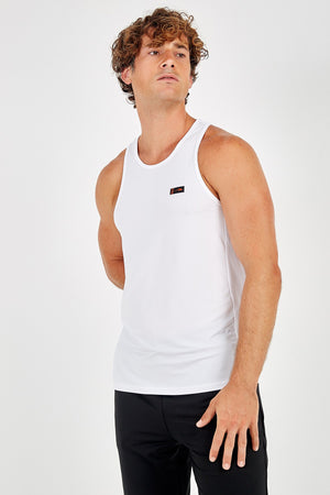 SlimFit Erkek Bisiklet Yaka Beyaz Atlet