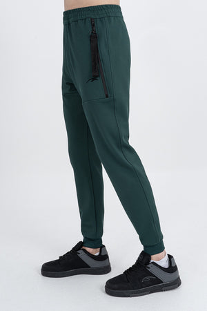 SlimFit Erkek Ribana Paça Yeşil Pantolon