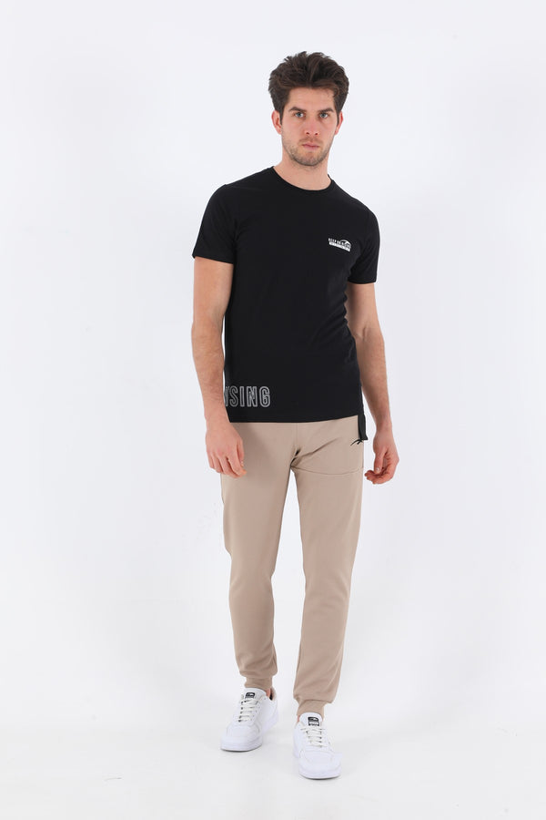 SlimFit Erkek Ribana Paça Bej Pantolon