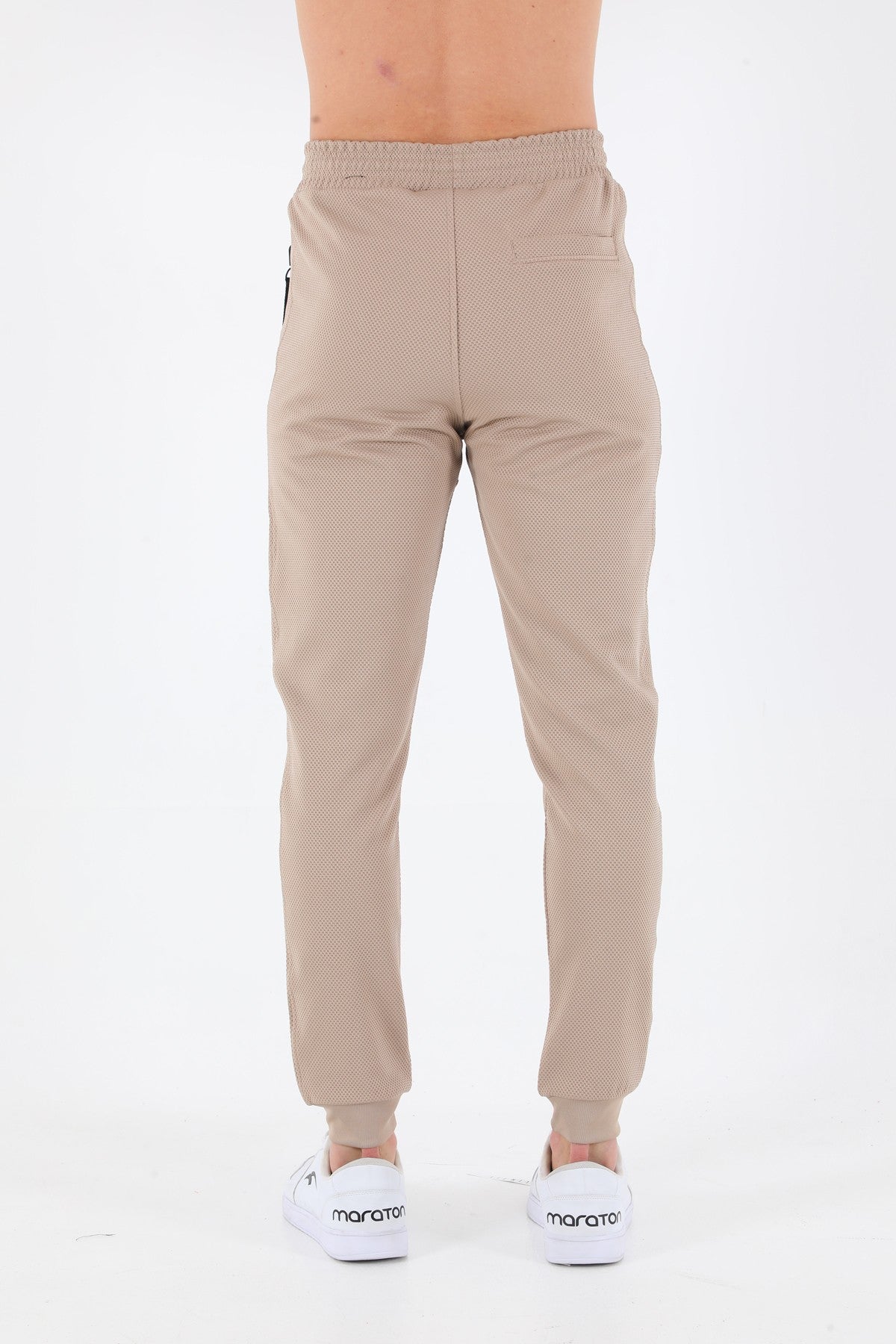 SlimFit Erkek Ribana Paça Bej Pantolon