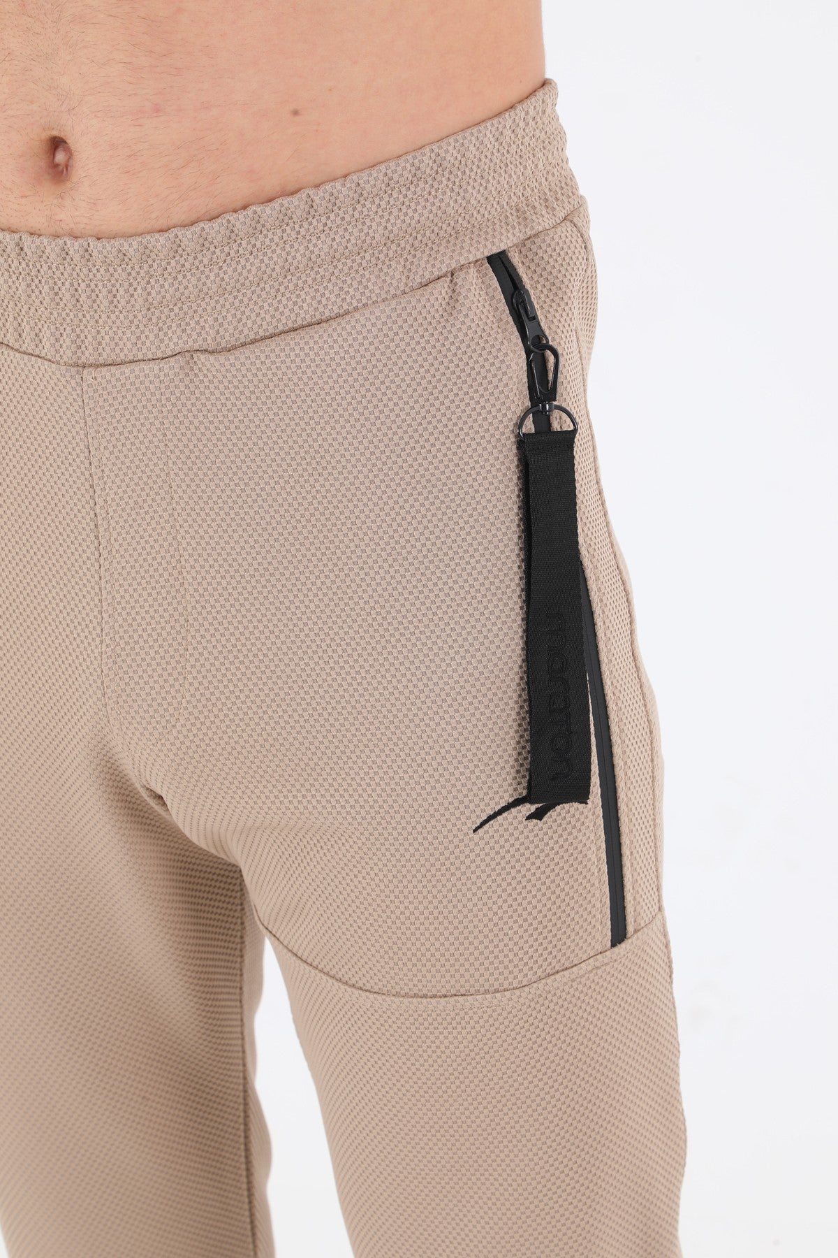 SlimFit Erkek Ribana Paça Bej Pantolon