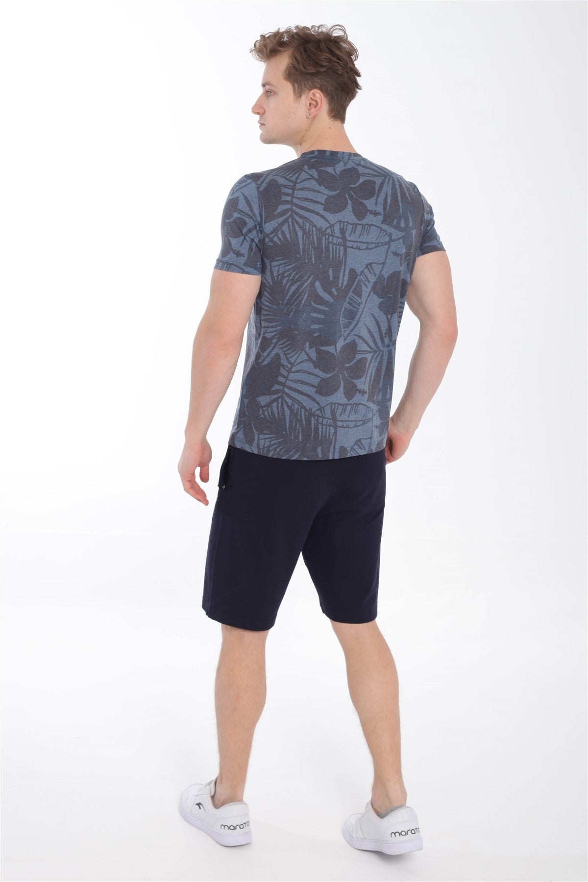 Regular Erkek Bisiklet Yaka Lacivert T-shirt