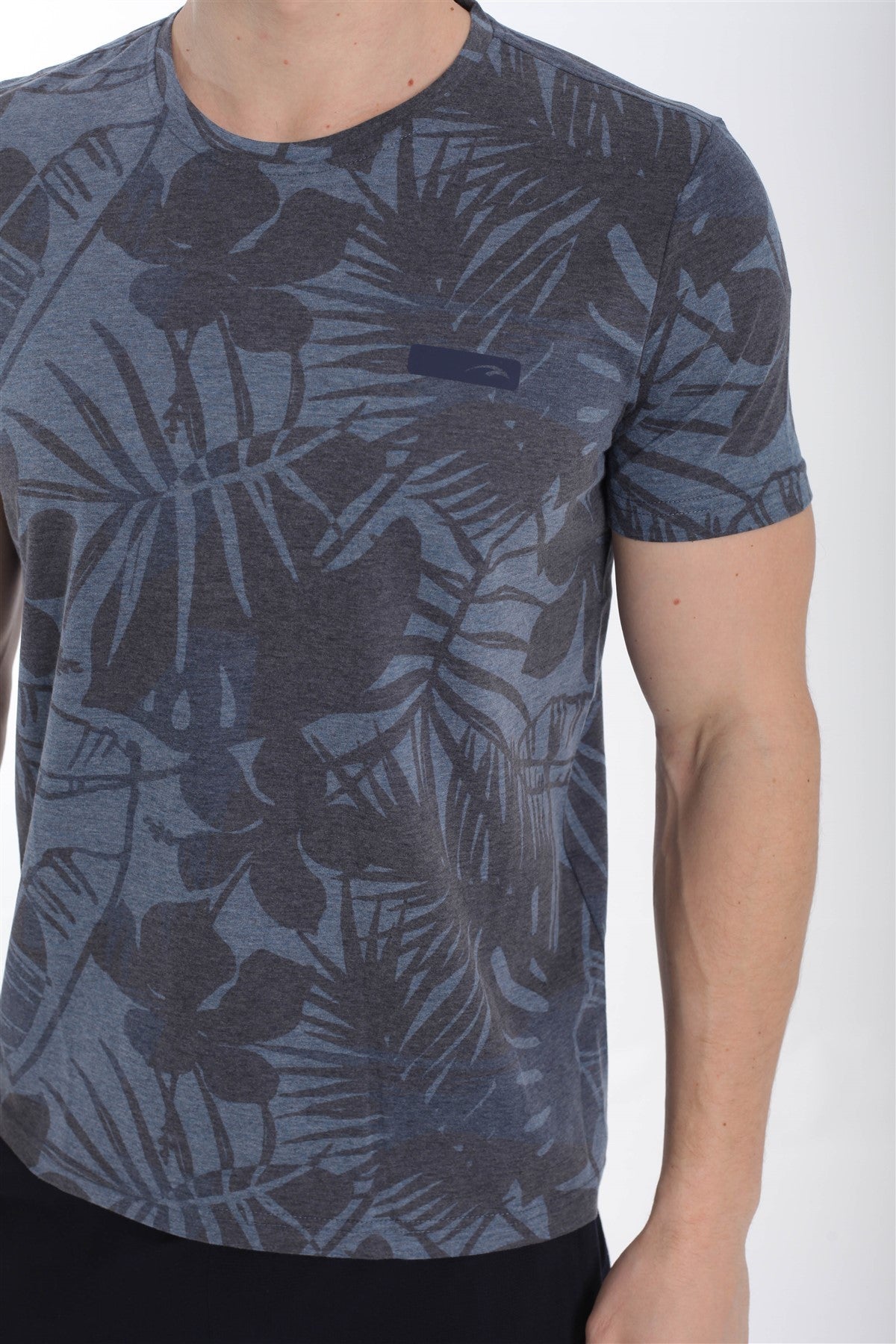 Regular Erkek Bisiklet Yaka Lacivert T-shirt