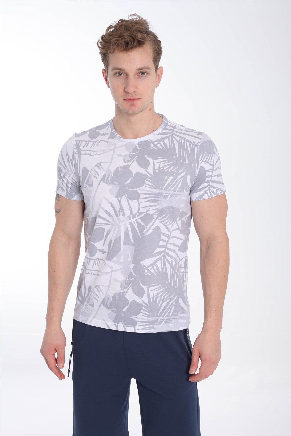 Regular Erkek Bisiklet Yaka Beyaz T-shirt