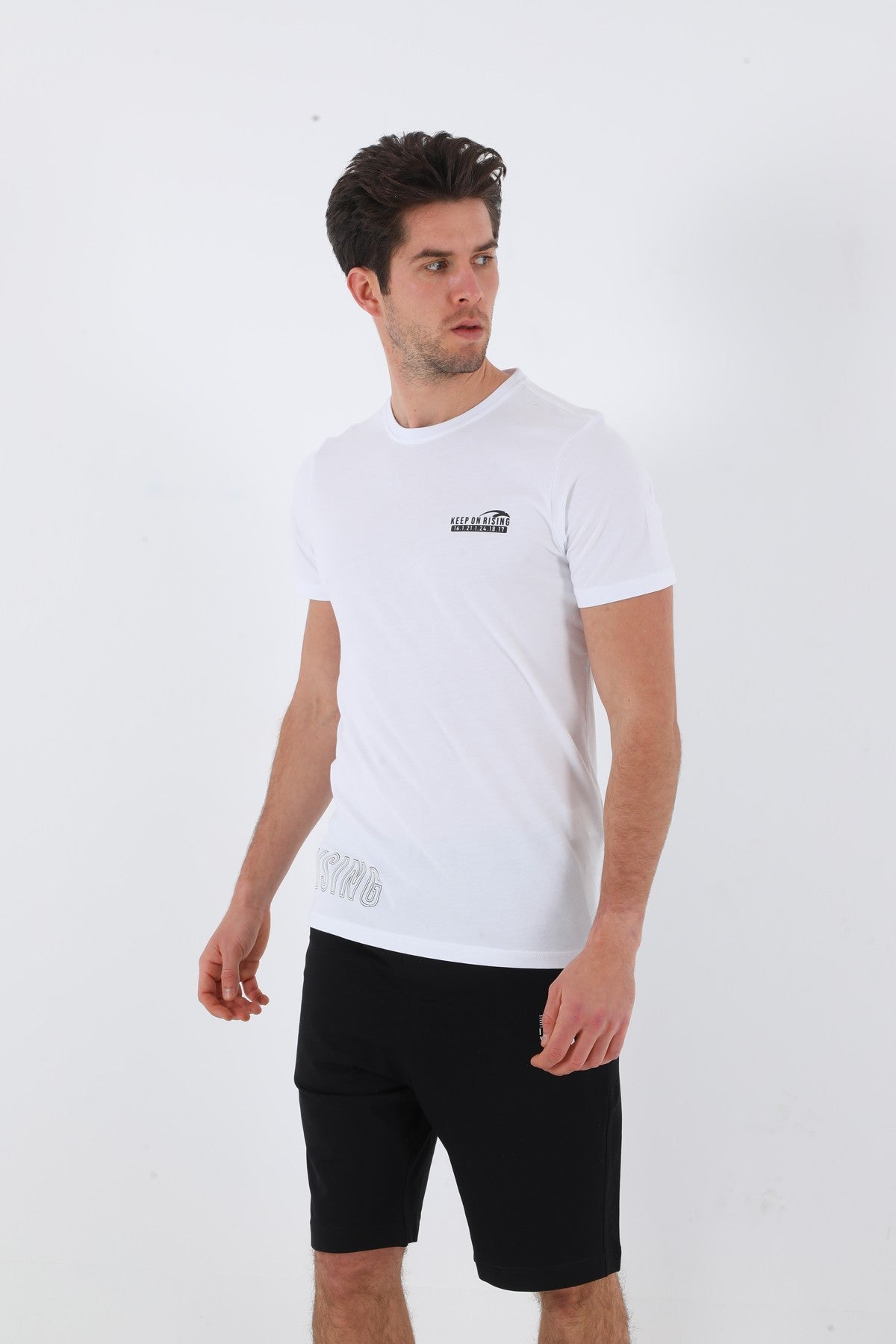 Regular Erkek Bisiklet Yaka Beyaz T-shirt