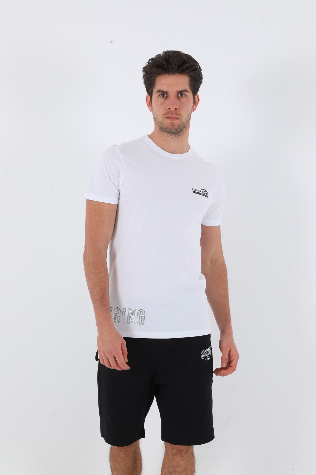 Regular Erkek Bisiklet Yaka Beyaz T-shirt