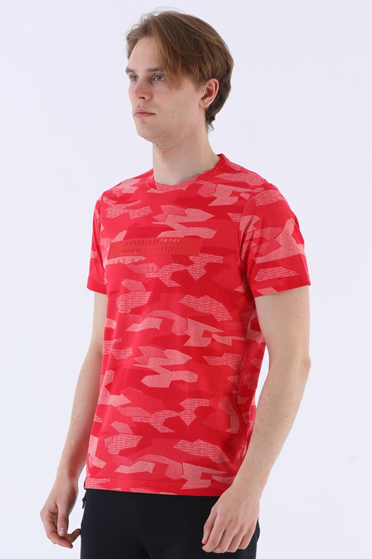 Regular Erkek Bisiklet Yaka Kırmızı T-shirt