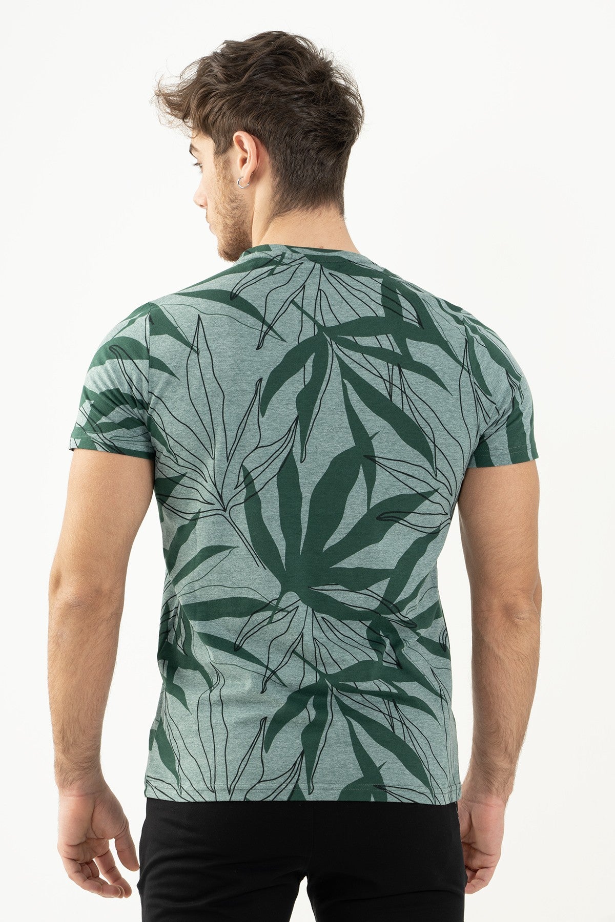 Regular Erkek Bisiklet Yaka Haki T-shirt