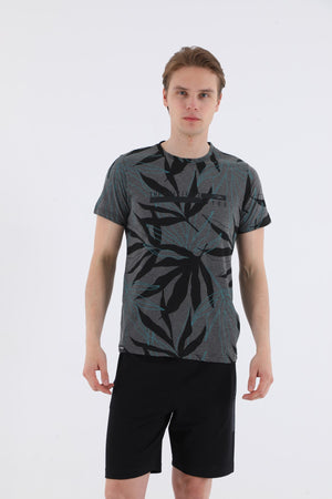 Regular Erkek Bisiklet Yaka Siyah T-shirt