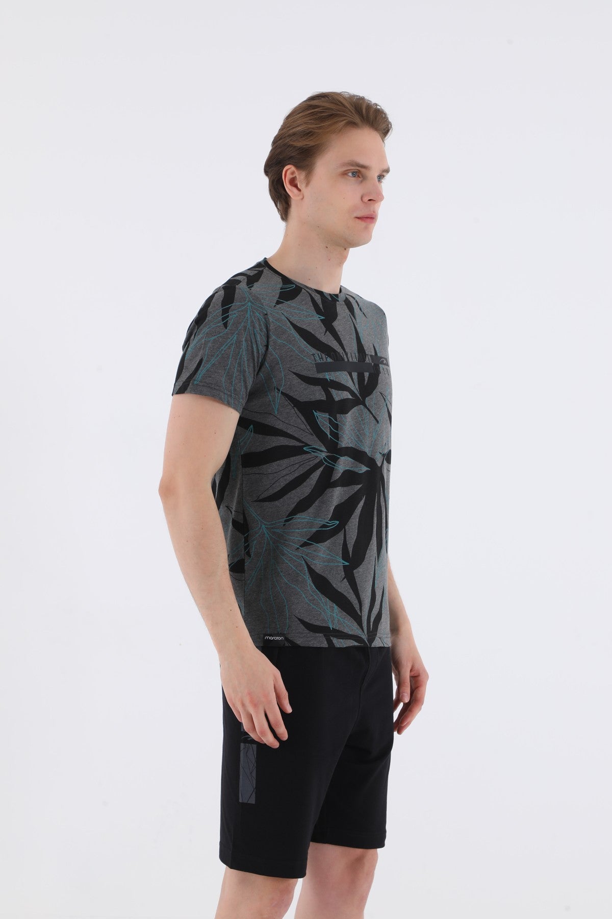 Regular Erkek Bisiklet Yaka Siyah T-shirt