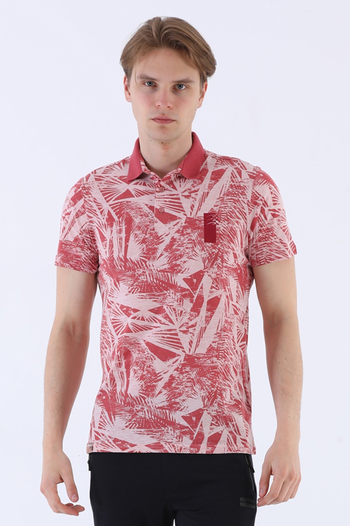 Regular Erkek Polo Yaka Pembe T-shirt