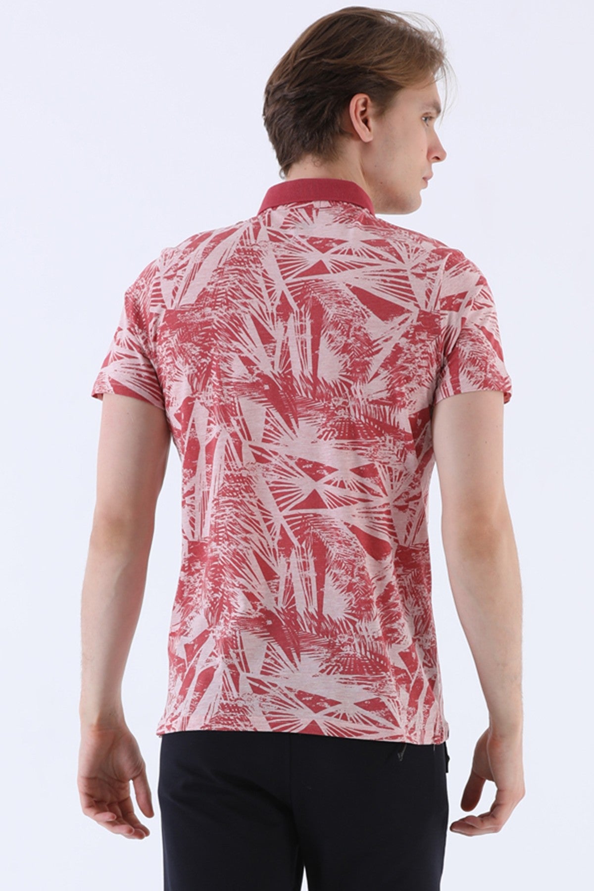 Regular Erkek Polo Yaka Pembe T-shirt