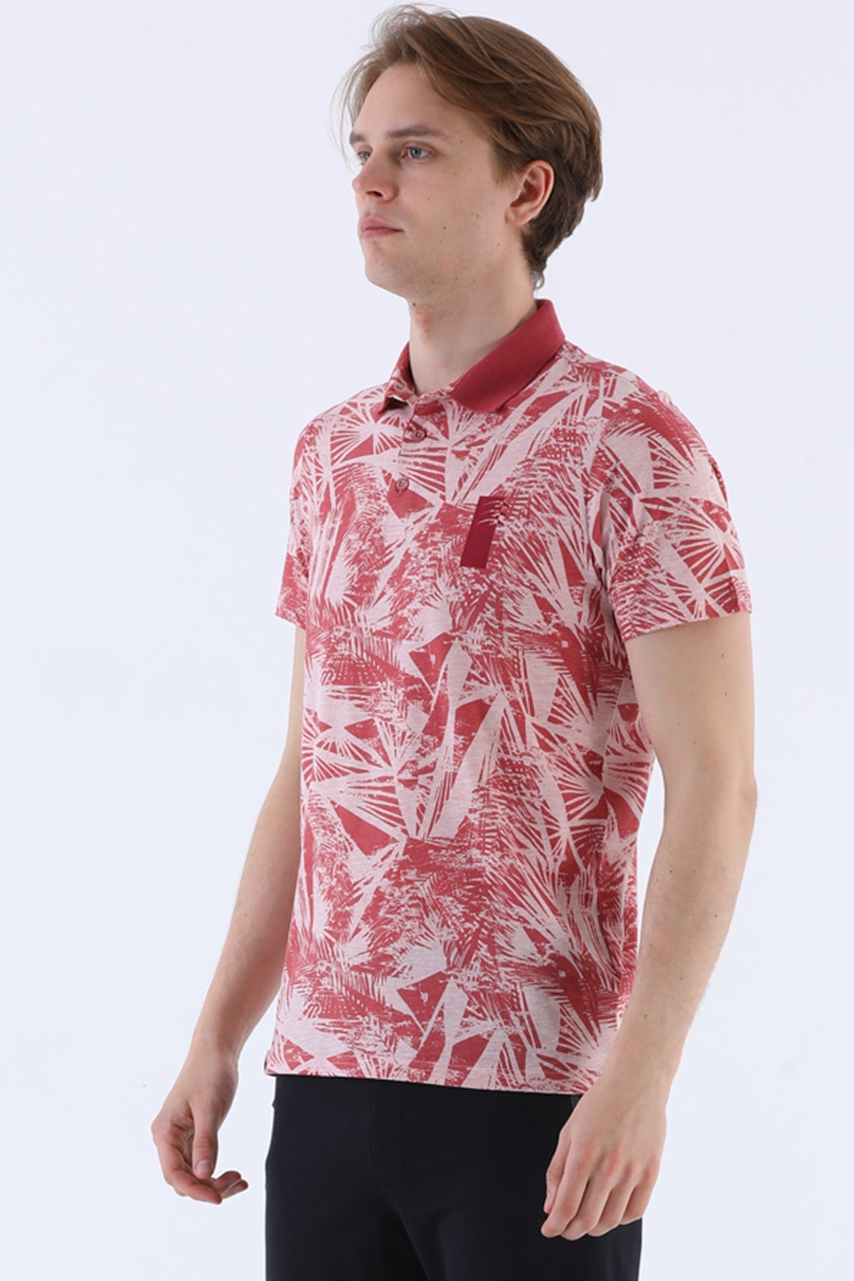 Regular Erkek Polo Yaka Pembe T-shirt