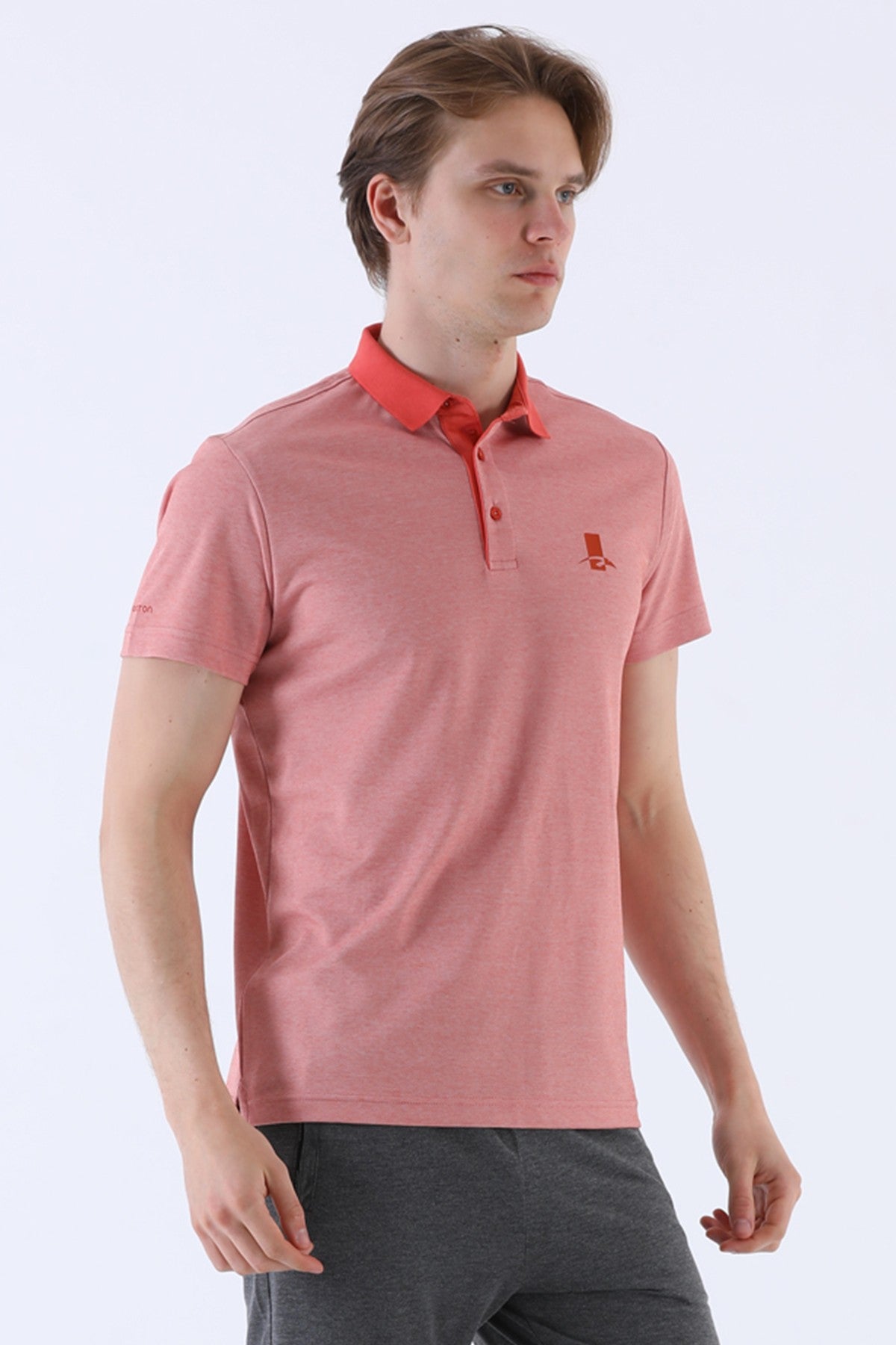 Regular Erkek Polo Yaka Kiremit T-shirt