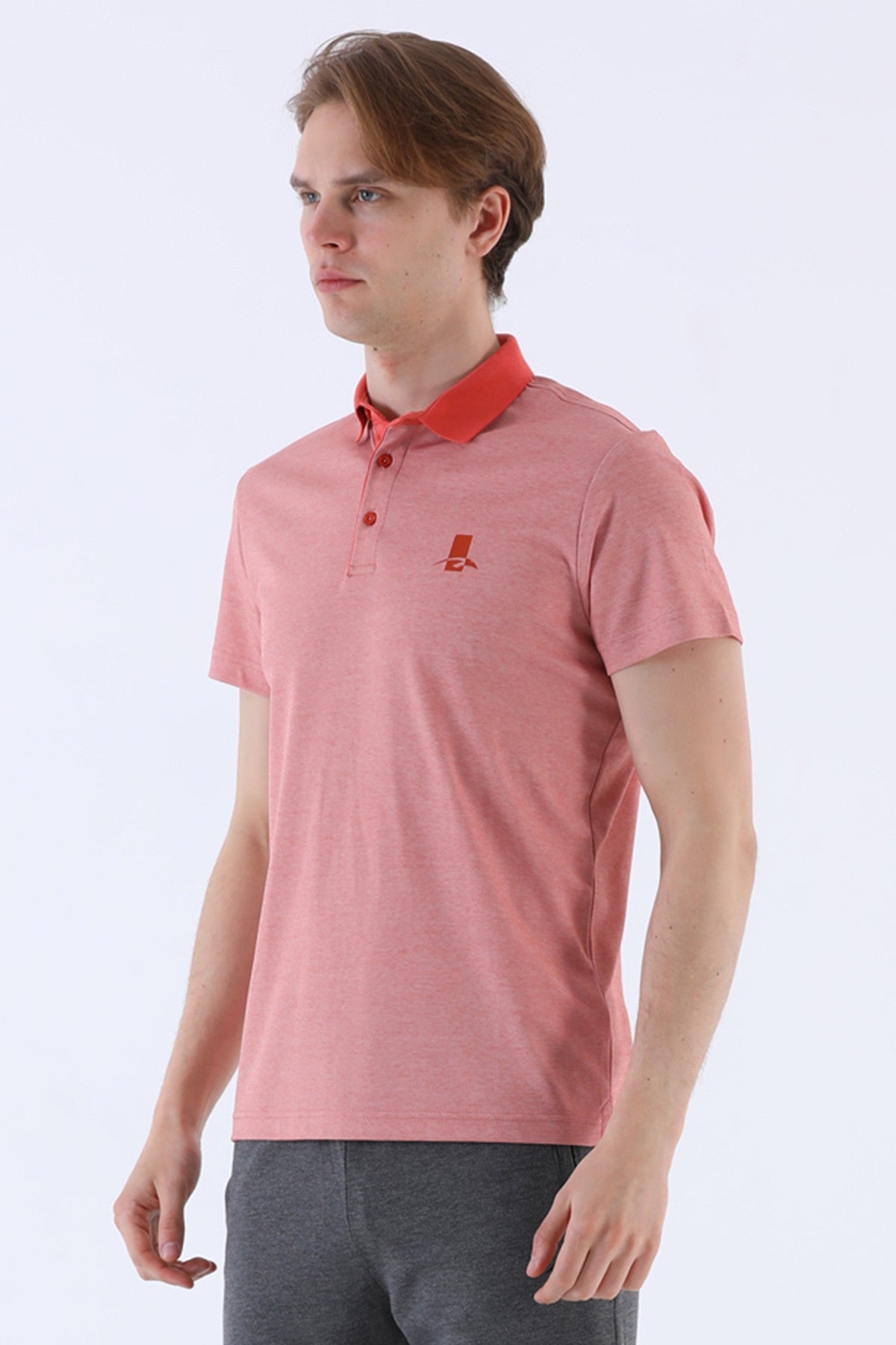Regular Erkek Polo Yaka Kiremit T-shirt