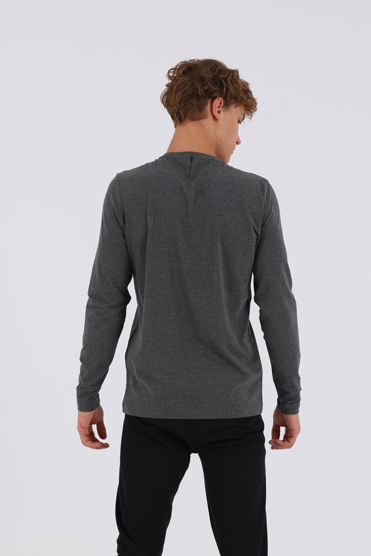 Regular Erkek Bisiklet Yaka Antramelanj Sweatshirt