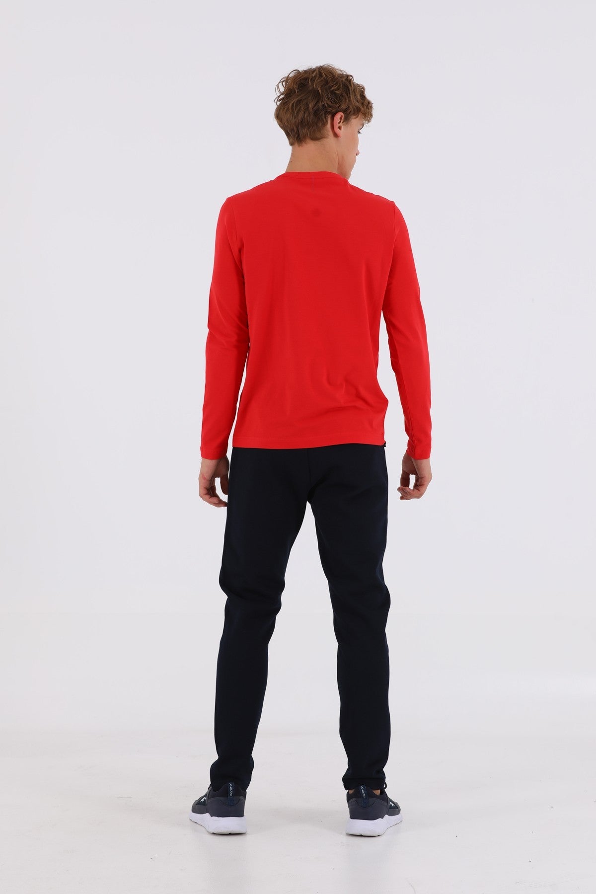 Regular Erkek Bisiklet Yaka Kırmızı Sweatshirt