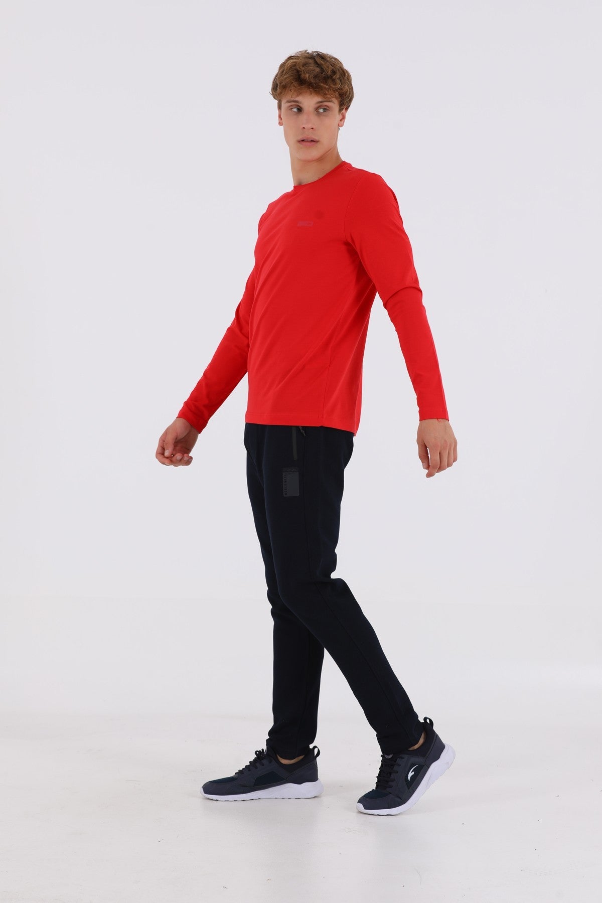 Regular Erkek Bisiklet Yaka Kırmızı Sweatshirt
