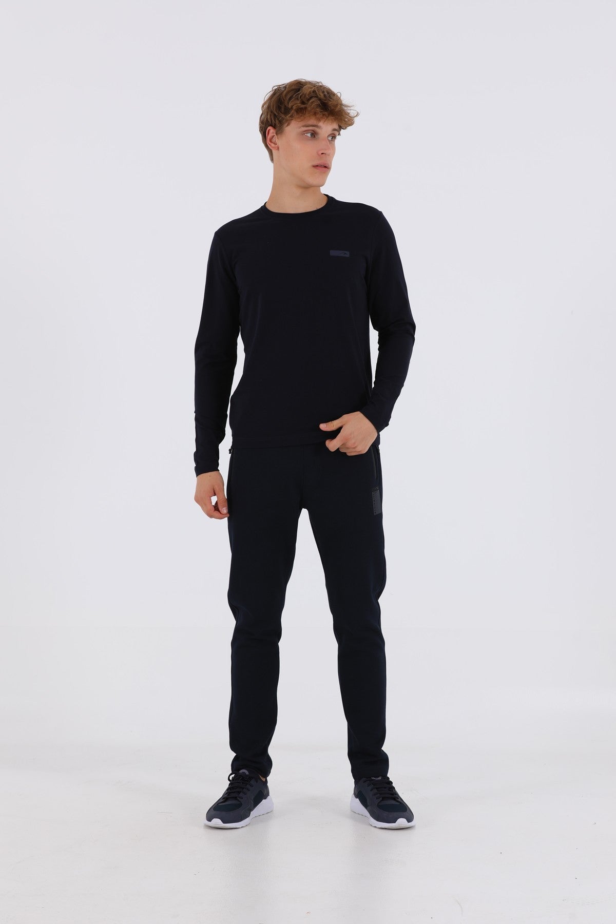 Regular Erkek Bisiklet Yaka Lacivert Sweatshirt