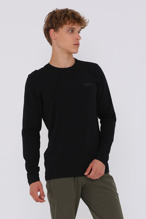 Regular Erkek Bisiklet Yaka Siyah Sweatshirt
