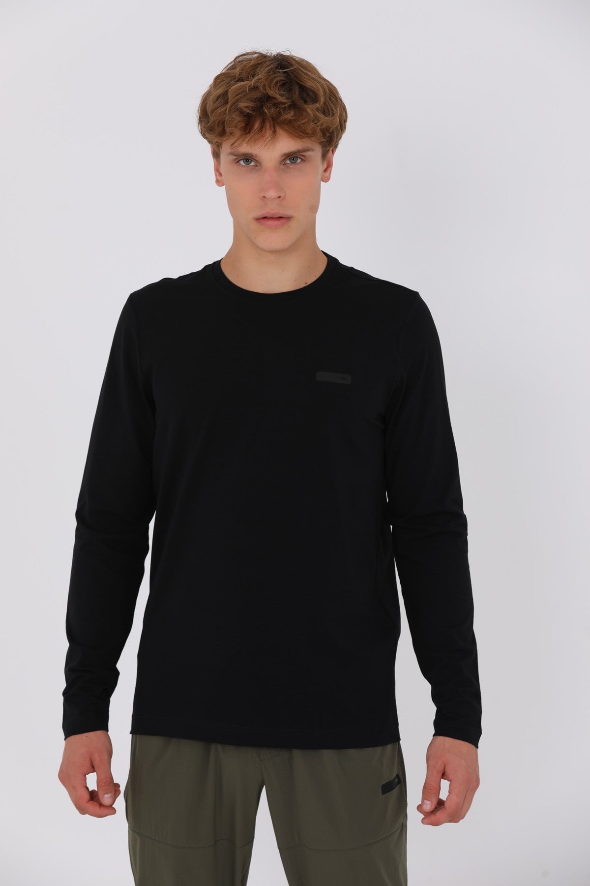Regular Erkek Bisiklet Yaka Siyah Sweatshirt