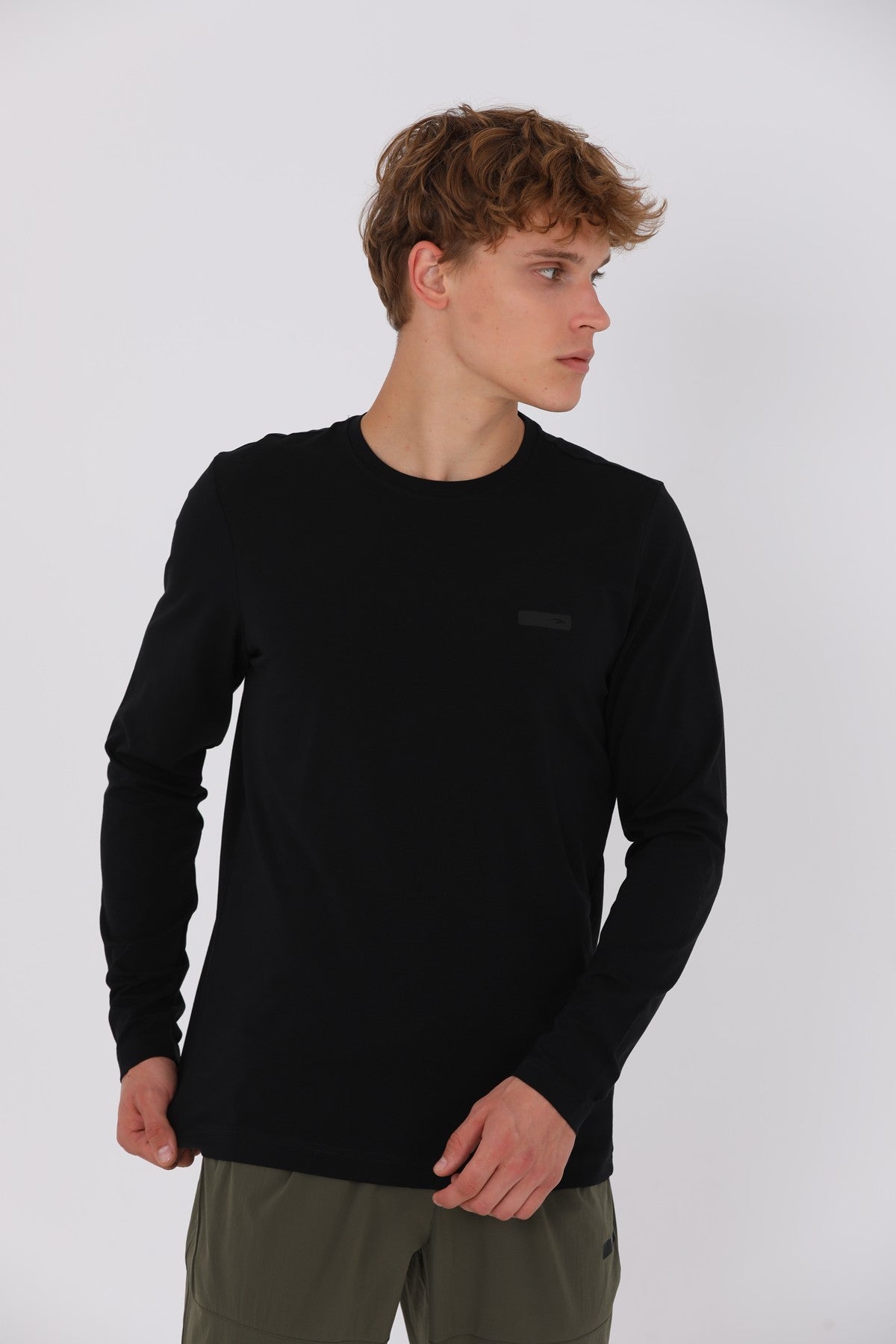 Regular Erkek Bisiklet Yaka Siyah Sweatshirt