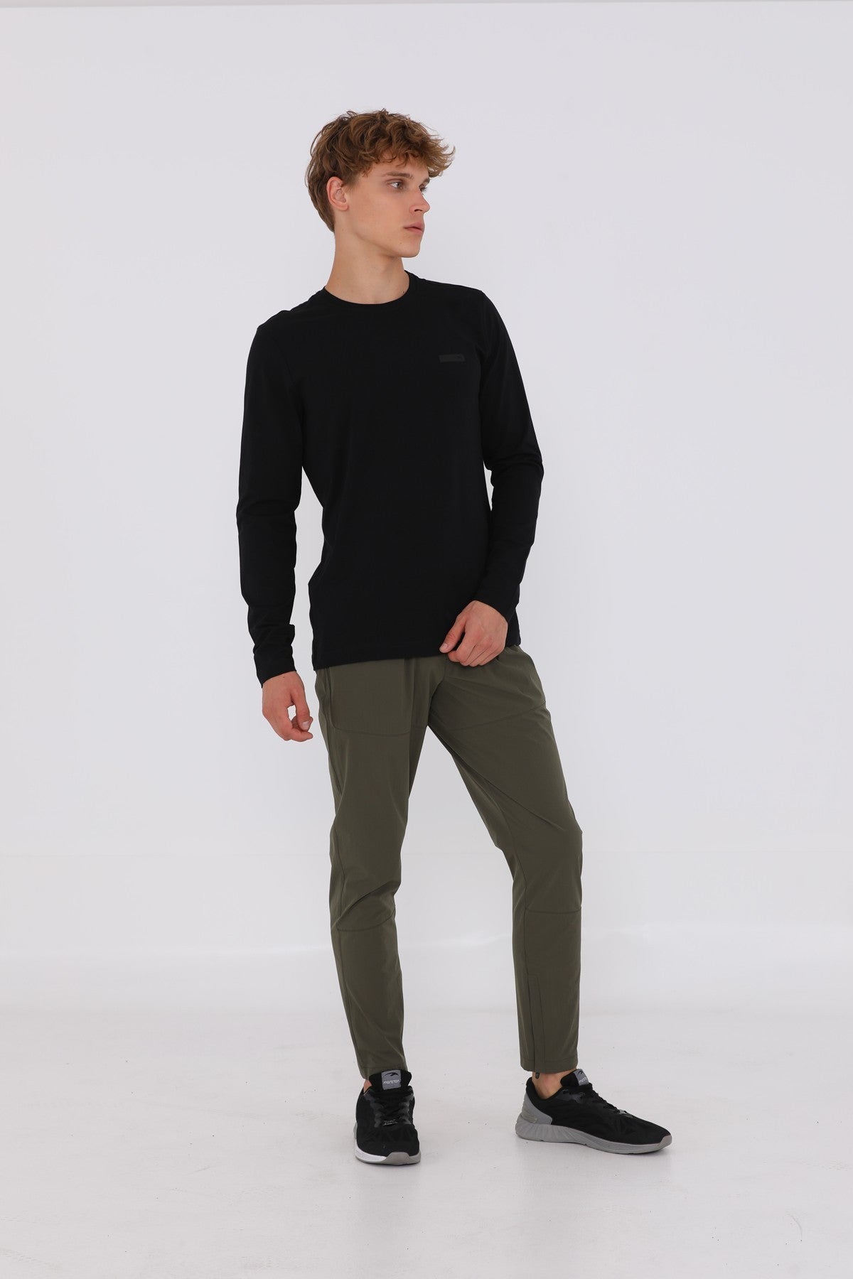 Regular Erkek Bisiklet Yaka Siyah Sweatshirt