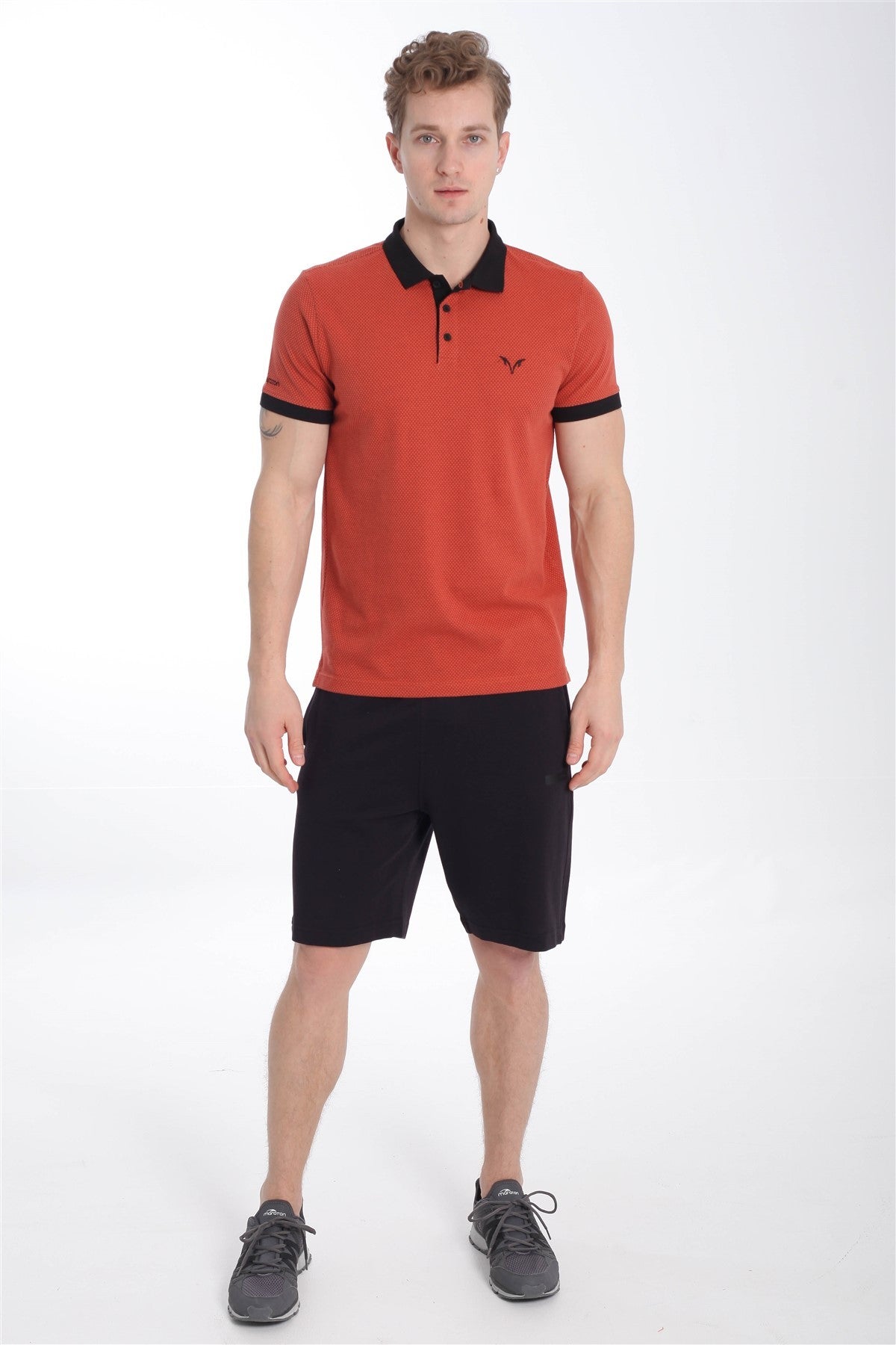 Regular Erkek Polo Yaka Kiremit T-shirt