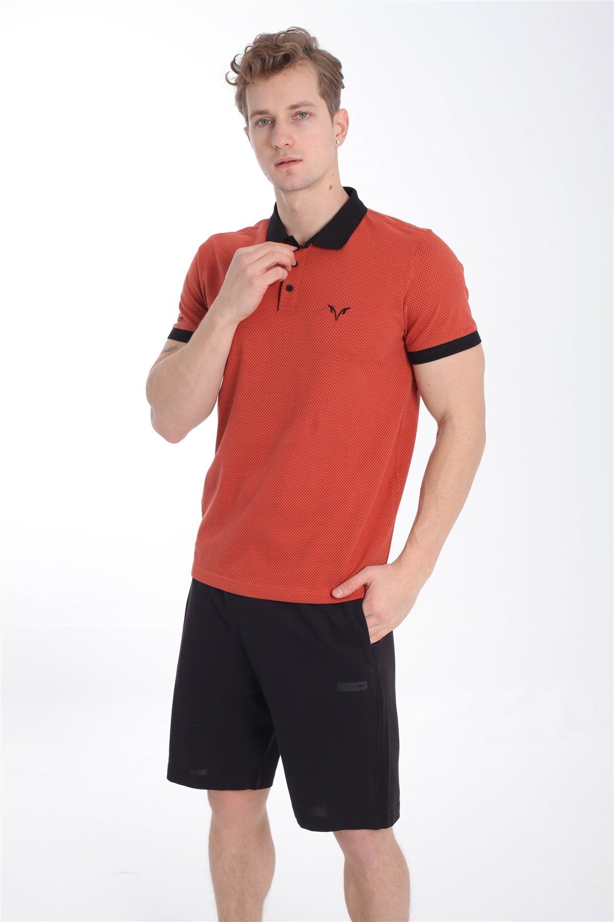 Regular Erkek Polo Yaka Kiremit T-shirt