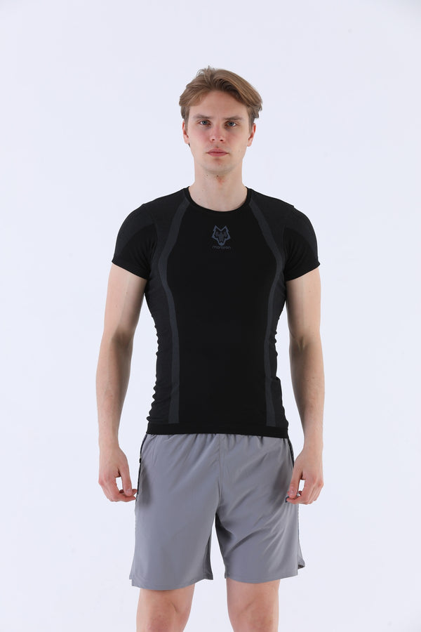 SlimFit Erkek Bisiklet Yaka Siyah T-shirt
