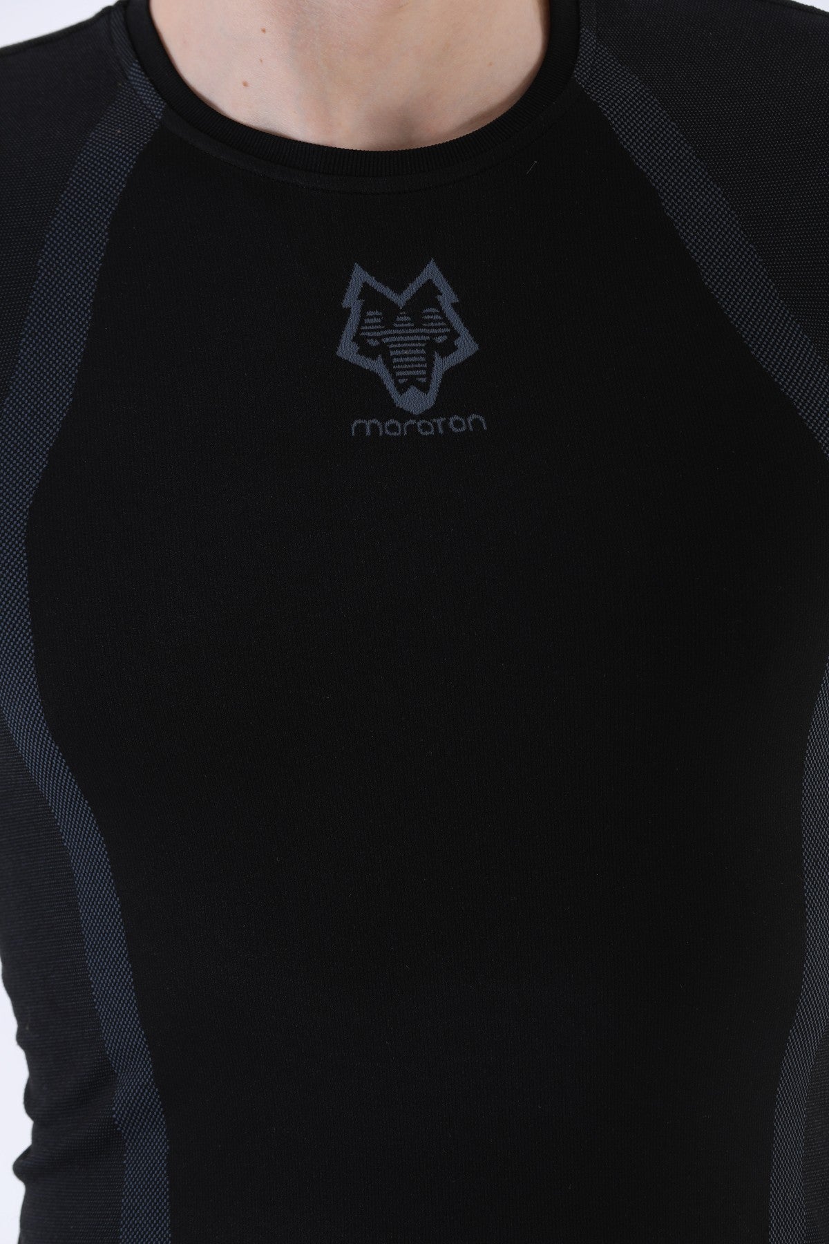 SlimFit Erkek Bisiklet Yaka Siyah T-shirt