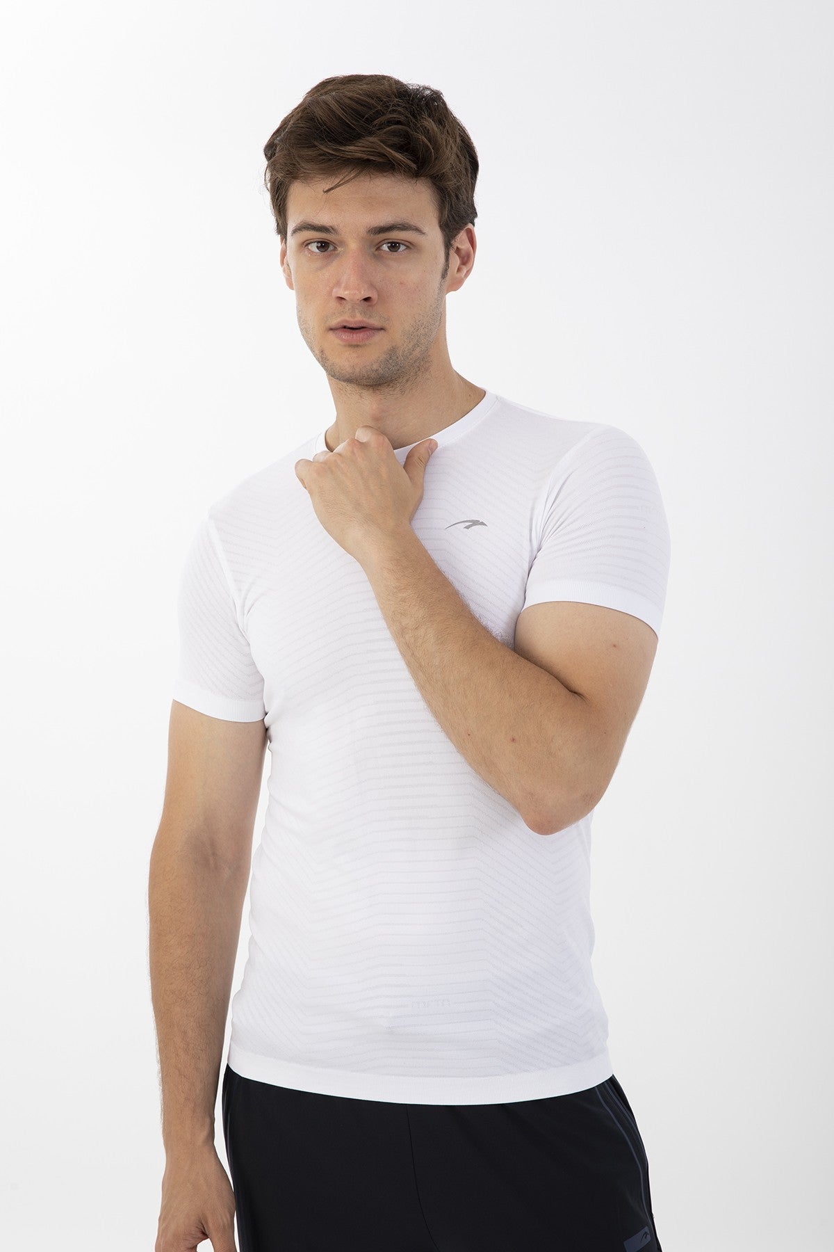 SlimFit Erkek Bisiklet Yaka Beyaz T-shirt