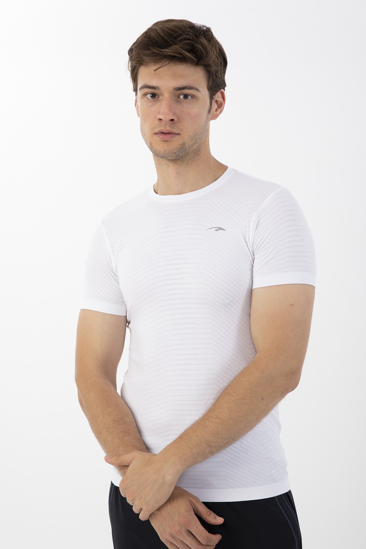 SlimFit Erkek Bisiklet Yaka Beyaz T-shirt