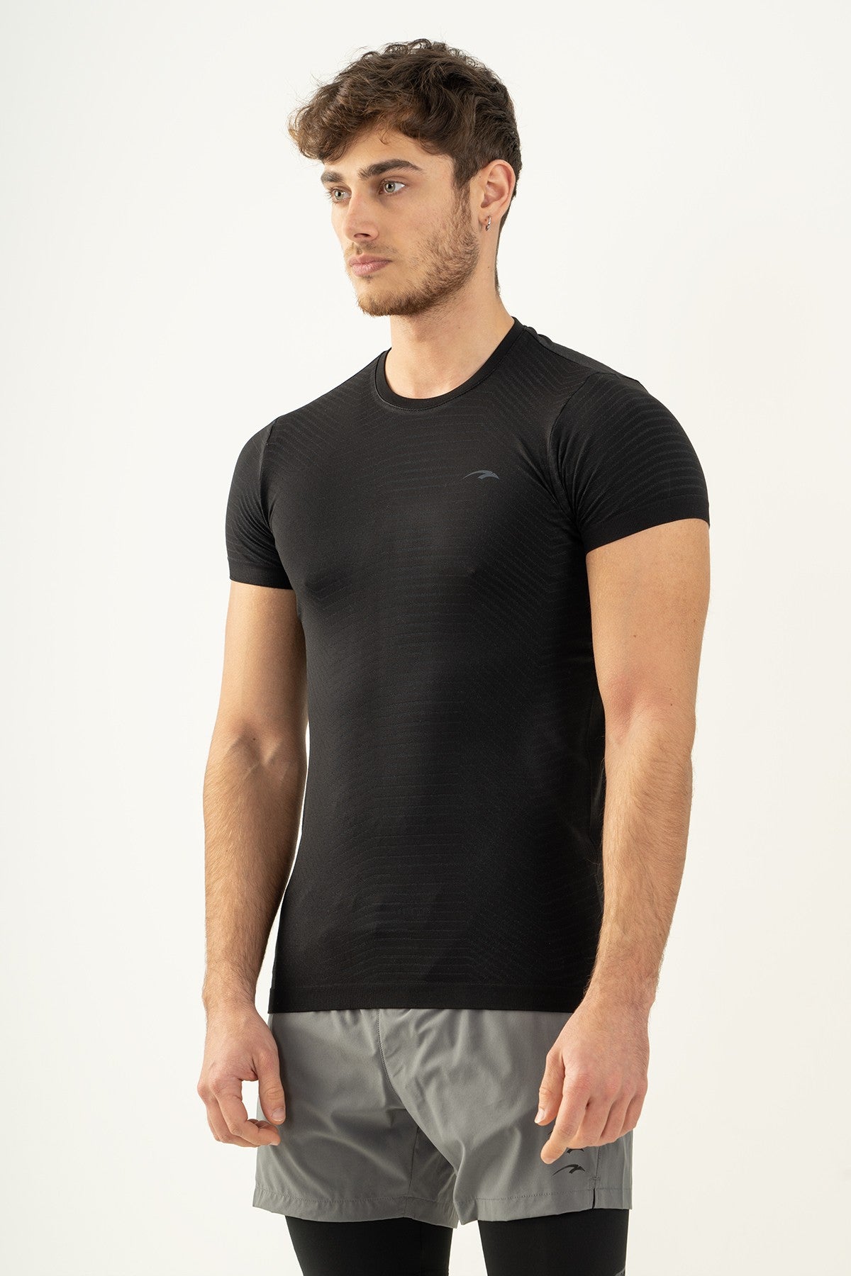 SlimFit Erkek Bisiklet Yaka Siyah T-shirt