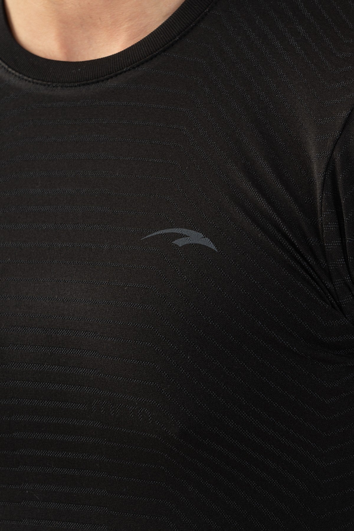 SlimFit Erkek Bisiklet Yaka Siyah T-shirt