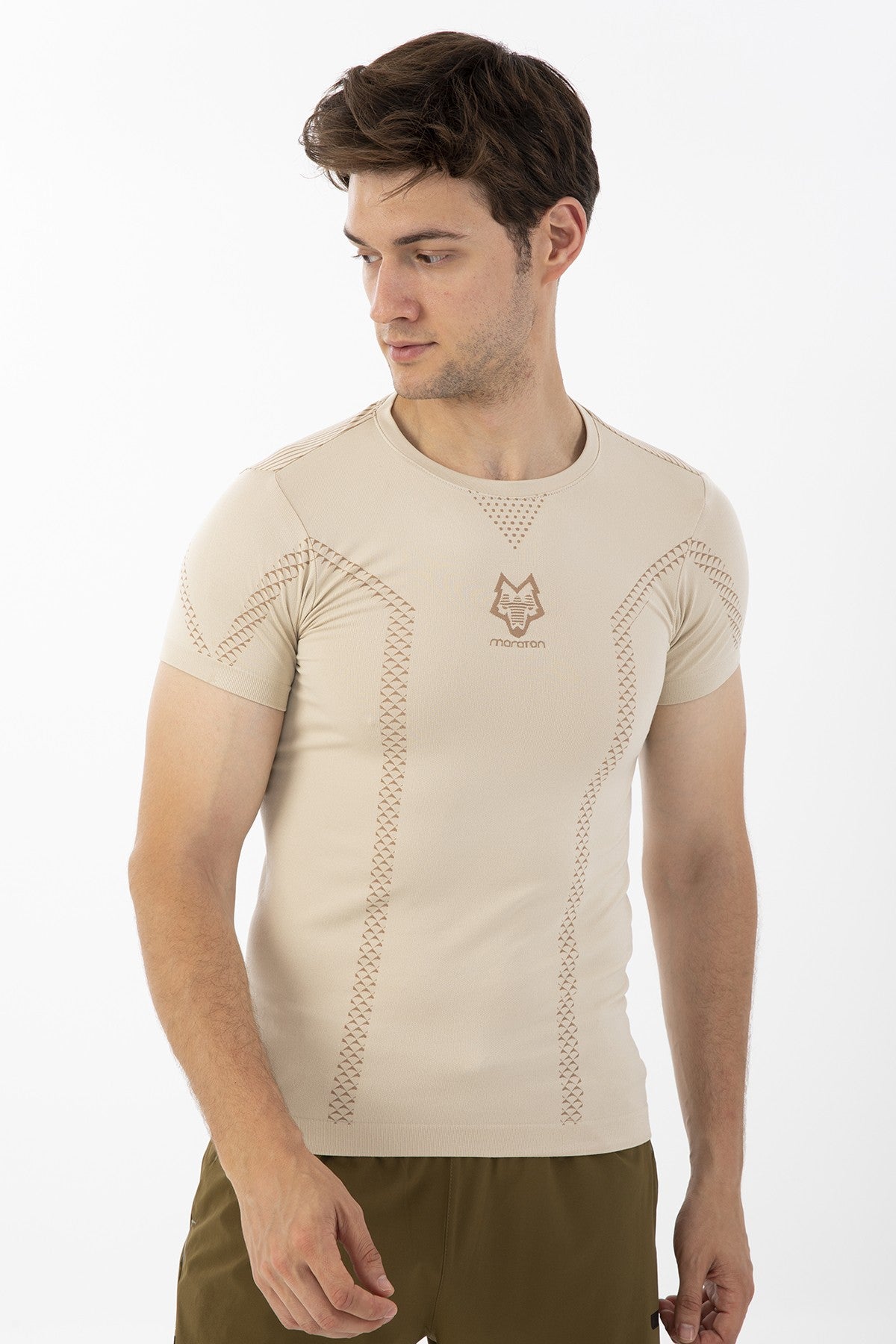 SlimFit Erkek Bisiklet Yaka Taş T-shirt